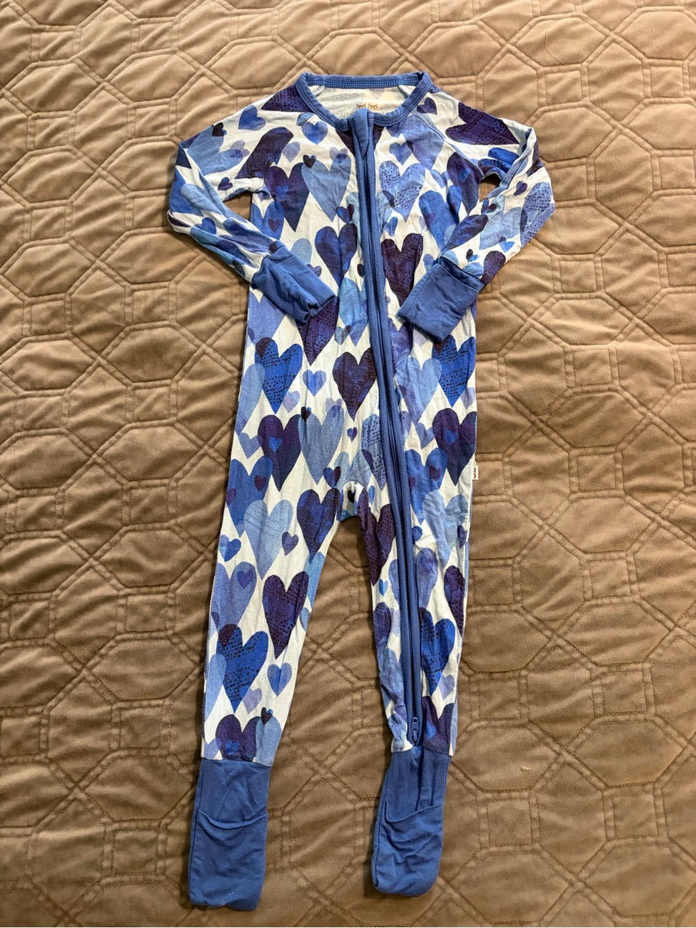 Little Sleepies 12-18 Mo Blue Hearts & Crafts Zippy